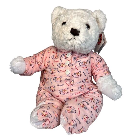 Herrington Teddy Bear Cheesecake Factory with Pajamas Tag White Pink - Picture 1 of 11